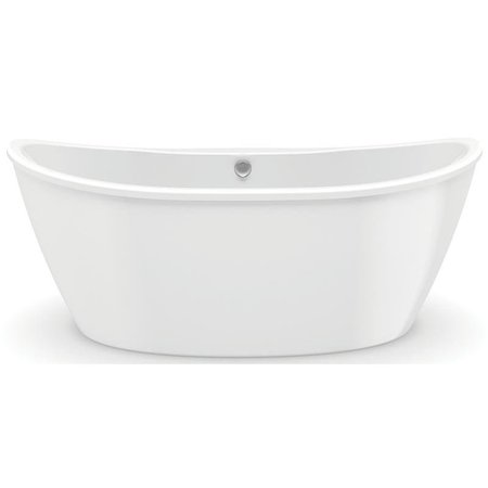 MAAX Delsia 6636 Series Bathtub, 59 gal Capacity, 66 in L, 36 in W, 2658 in H, Acrylic, White, Oval 106193-000-002